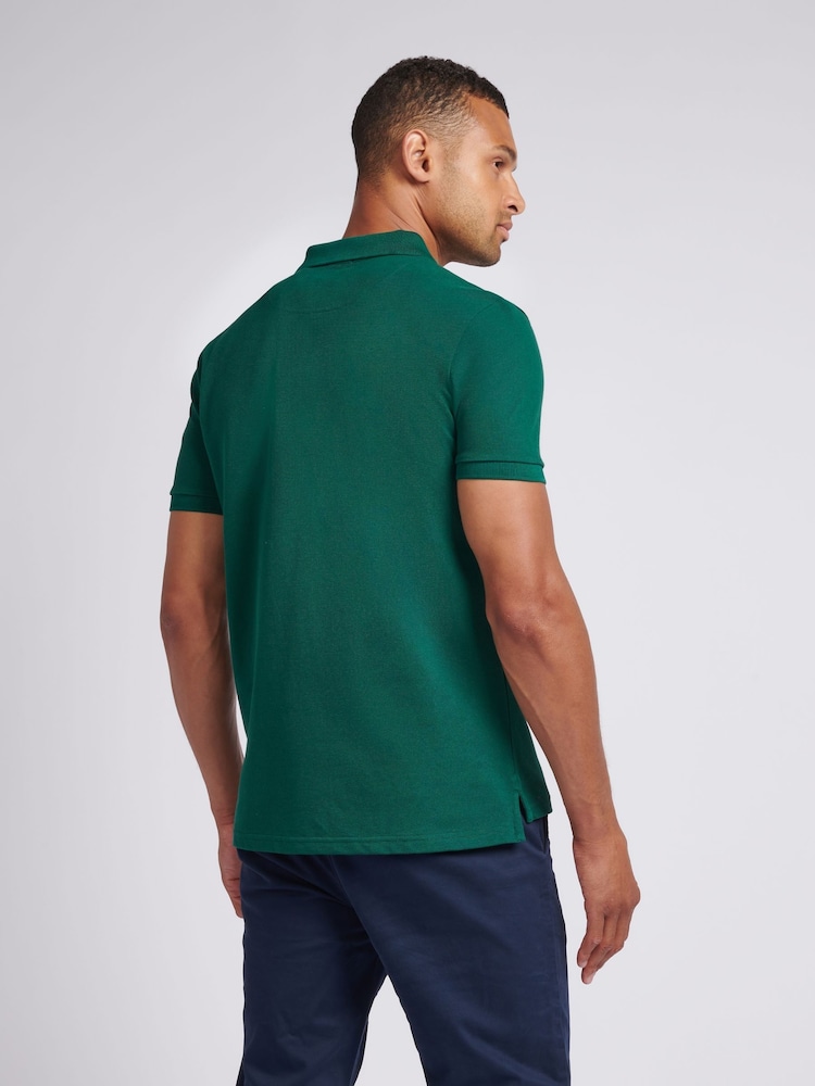 U.S. Polo Assn. Dark Green Regular Fit Pique 100% Cotton Polo Shirt - Image 2 of 8