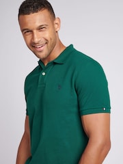 U.S. Polo Assn. Dark Green Regular Fit Pique 100% Cotton Polo Shirt - Image 4 of 8