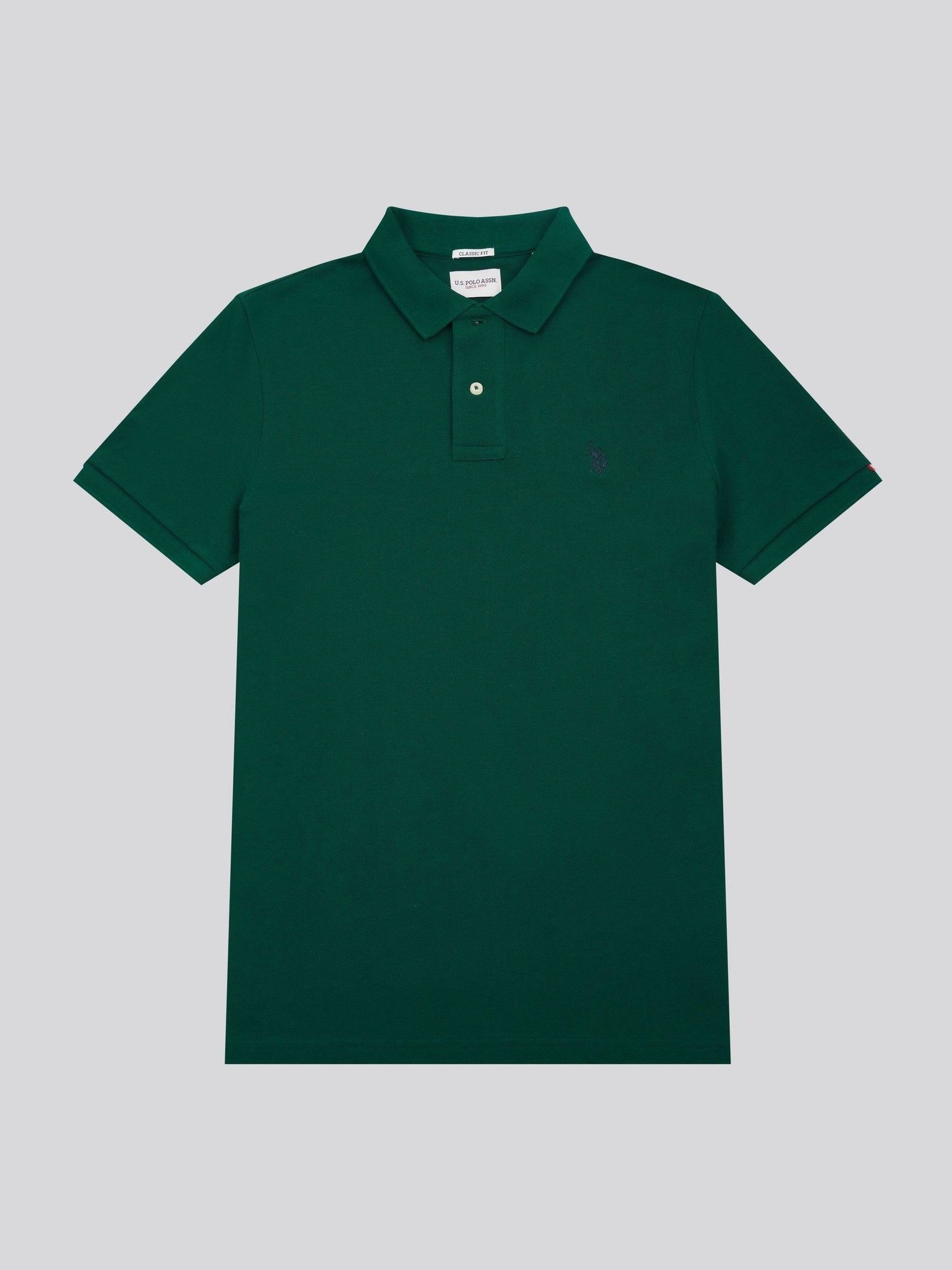 Buy U.S. Polo Assn. Dark Green Regular Fit Pique 100% Cotton