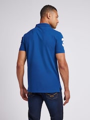 U.S. Polo Assn. Cobalt Blue Regular Fit Mens Player 3 Pique 100% Cotton Polo Shirt - Image 4 of 8