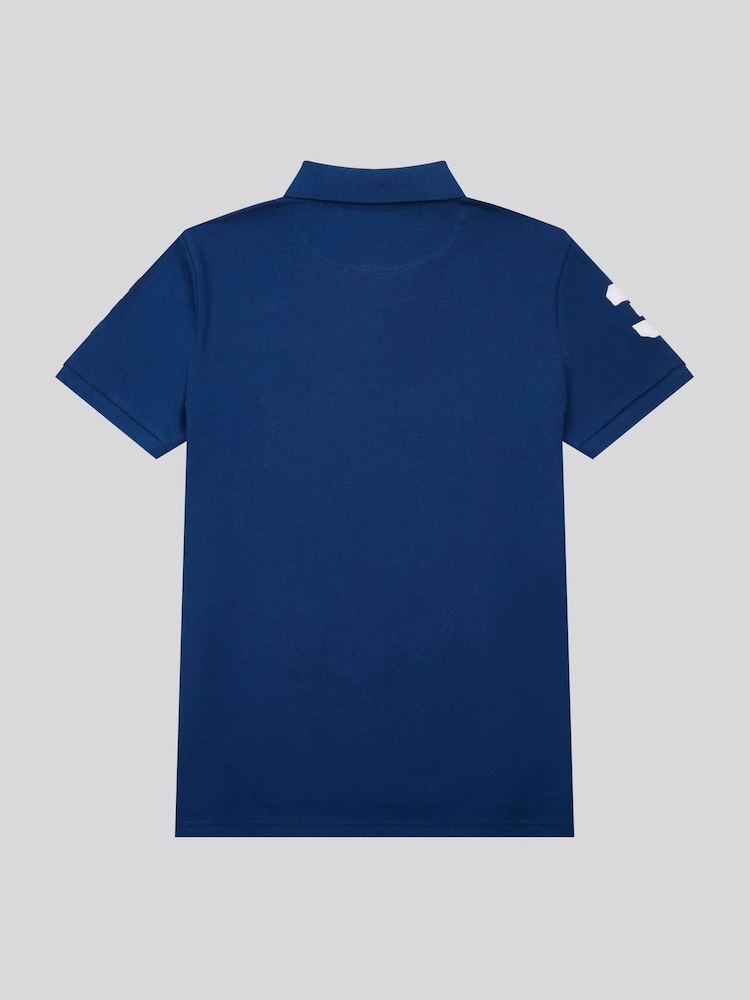 U.S. Polo Assn. Cobalt Blue Regular Fit Mens Player 3 Pique 100% Cotton Polo Shirt - Image 6 of 8