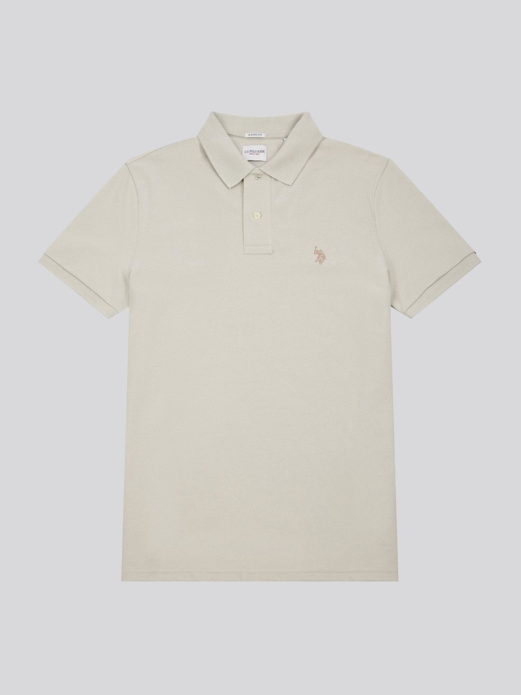 U.S. Polo Assn. Light Natural Regular Fit Pique 100% Cotton Polo Shirt - Image 5 of 6