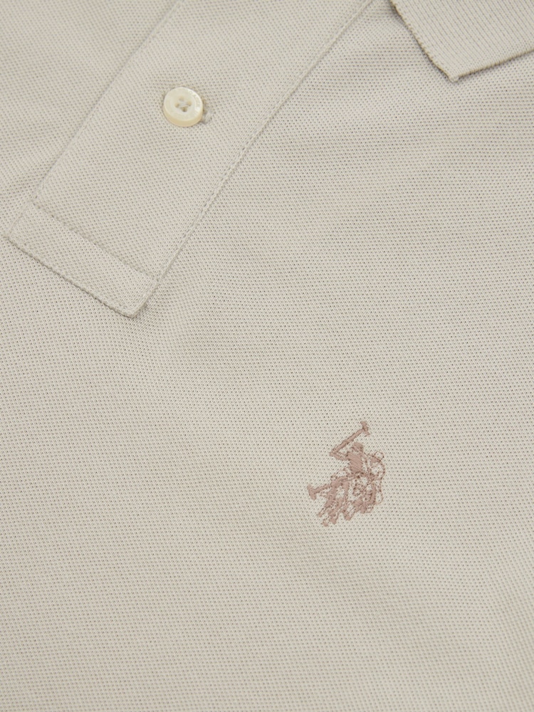 U.S. Polo Assn. Light Natural Regular Fit Pique 100% Cotton Polo Shirt - Image 6 of 6
