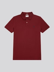 U.S. Polo Assn. Poppy Red Regular Fit Pique 100% Cotton Polo Shirt - Image 6 of 9