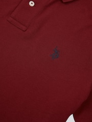 U.S. Polo Assn. Poppy Red Regular Fit Pique 100% Cotton Polo Shirt - Image 9 of 9