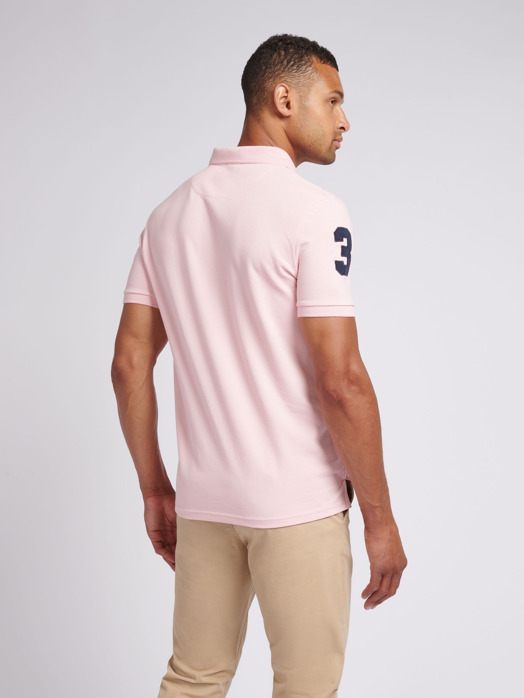 Buy U.S. Polo Assn. Mulberry Pink Regular Fit Mens Player 3 Pique