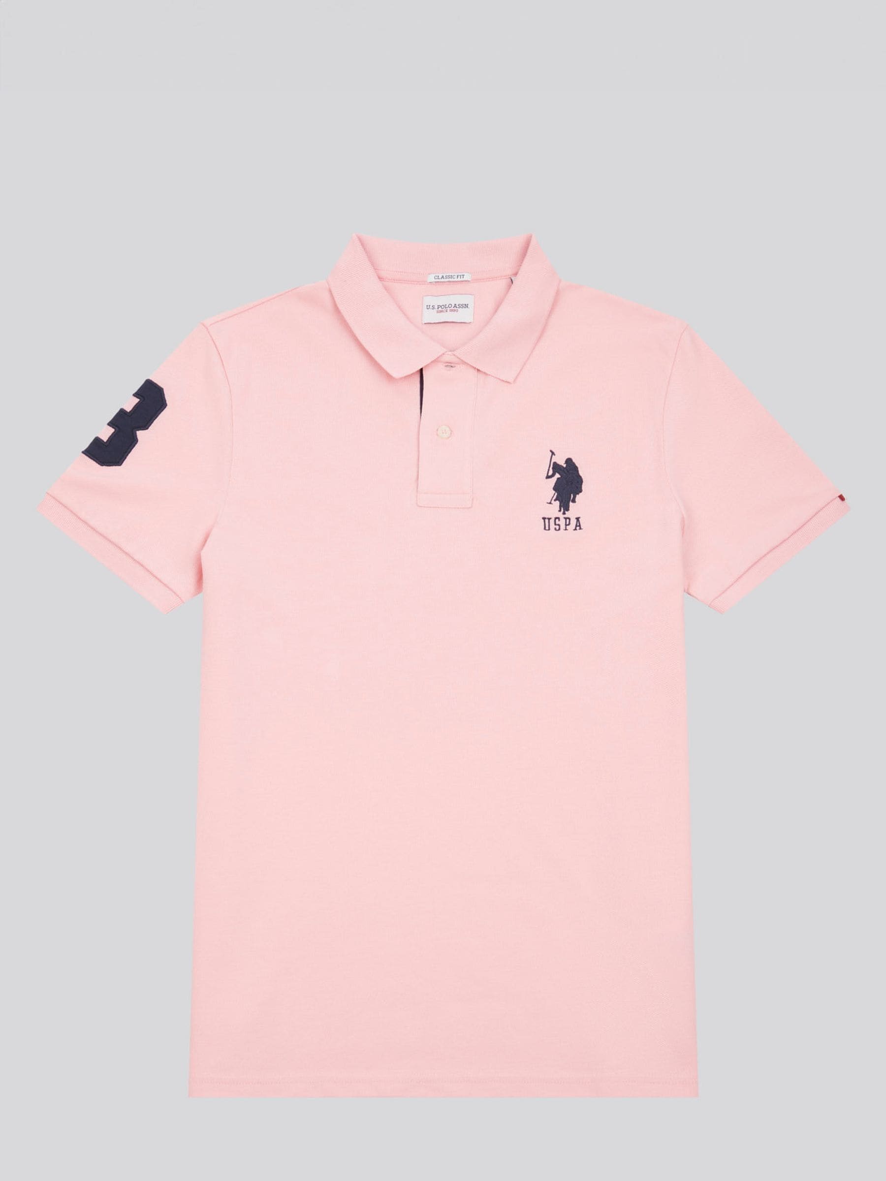 Buy U.S. Polo Assn. Mulberry Pink Regular Fit Mens Player 3 Pique