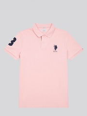 وردي - Mulberry - U.S. Polo Assn. Regular Fit Mens Player 3 Pique 100% Cotton Polo Shirt - صورة 5 من 6