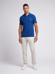 U.S. Polo Assn. Lapis Blue Regular Fit Pique 100% Cotton Polo Shirt - Image 3 of 7