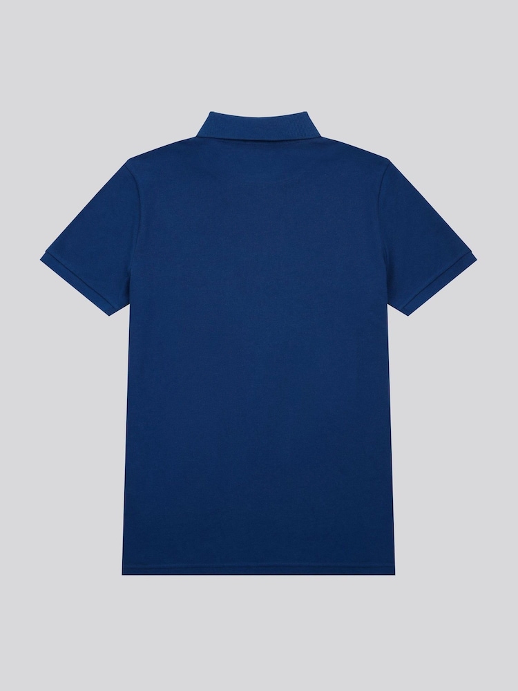 U.S. Polo Assn. Lapis Blue Regular Fit Pique 100% Cotton Polo Shirt - Image 6 of 7