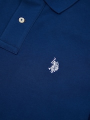U.S. Polo Assn. Lapis Blue Regular Fit Pique 100% Cotton Polo Shirt - Image 7 of 7