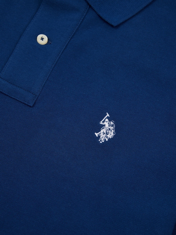 U.S. Polo Assn. Lapis Blue Regular Fit Pique 100% Cotton Polo Shirt - Image 7 of 7
