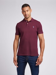 U.S. Polo Assn. Brown Red Regular Fit Pique 100% Cotton Polo Shirt - Image 1 of 8
