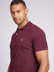 U.S. Polo Assn. Brown Red Regular Fit Pique 100% Cotton Polo Shirt - Image 2 of 8