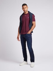 U.S. Polo Assn. Brown Red Regular Fit Pique 100% Cotton Polo Shirt - Image 3 of 8