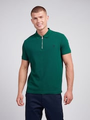 U.S. Polo Assn U.S. Polo Assn Mens Regular Fit Green Texture Polo Shirt - Imagen 1 de 6
