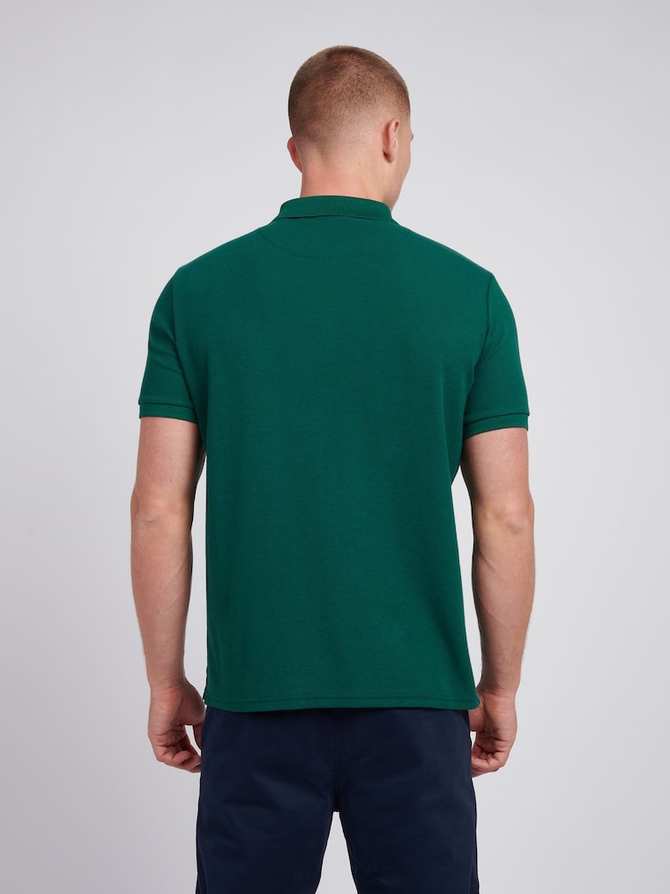 U.S. Polo Assn U.S. Polo Assn Mens Regular Fit Green Texture Polo Shirt - Imagen 2 de 6