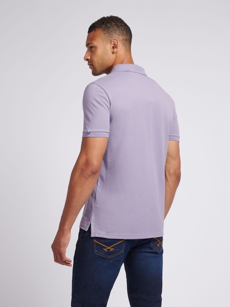 U.S. Polo Assn. Indigo Purple Regular Fit Pique 100% Cotton Polo Shirt - Image 4 of 7