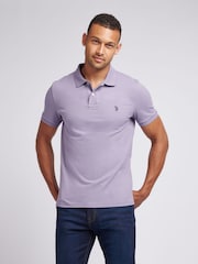 U.S. Polo Assn. Indigo Purple Regular Fit Pique 100% Cotton Polo Shirt - Image 5 of 7
