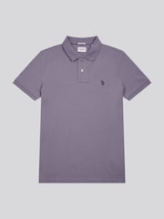 U.S. Polo Assn. Indigo Purple Regular Fit Pique 100% Cotton Polo Shirt - Image 6 of 7