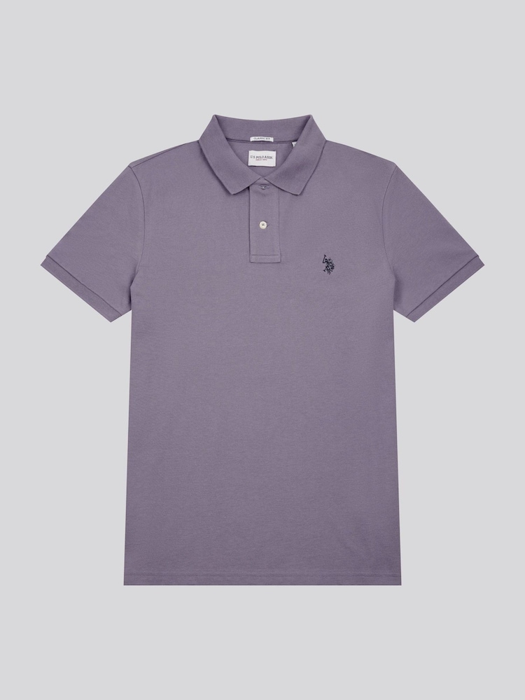 U.S. Polo Assn. Indigo Purple Regular Fit Pique 100% Cotton Polo Shirt - Image 6 of 7