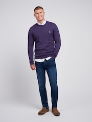 U.S. Polo Assn. Purple Mens Cotton Crew Neck Jumper - Image 3 of 7