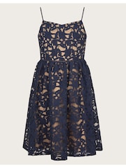 Monsoon Blue Mabel Lace Strappy Prom Dress - Image 1 of 3