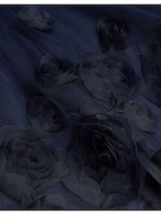 Monsoon Blue Long Sleeve 3D Floral Dress - Image 3 of 3