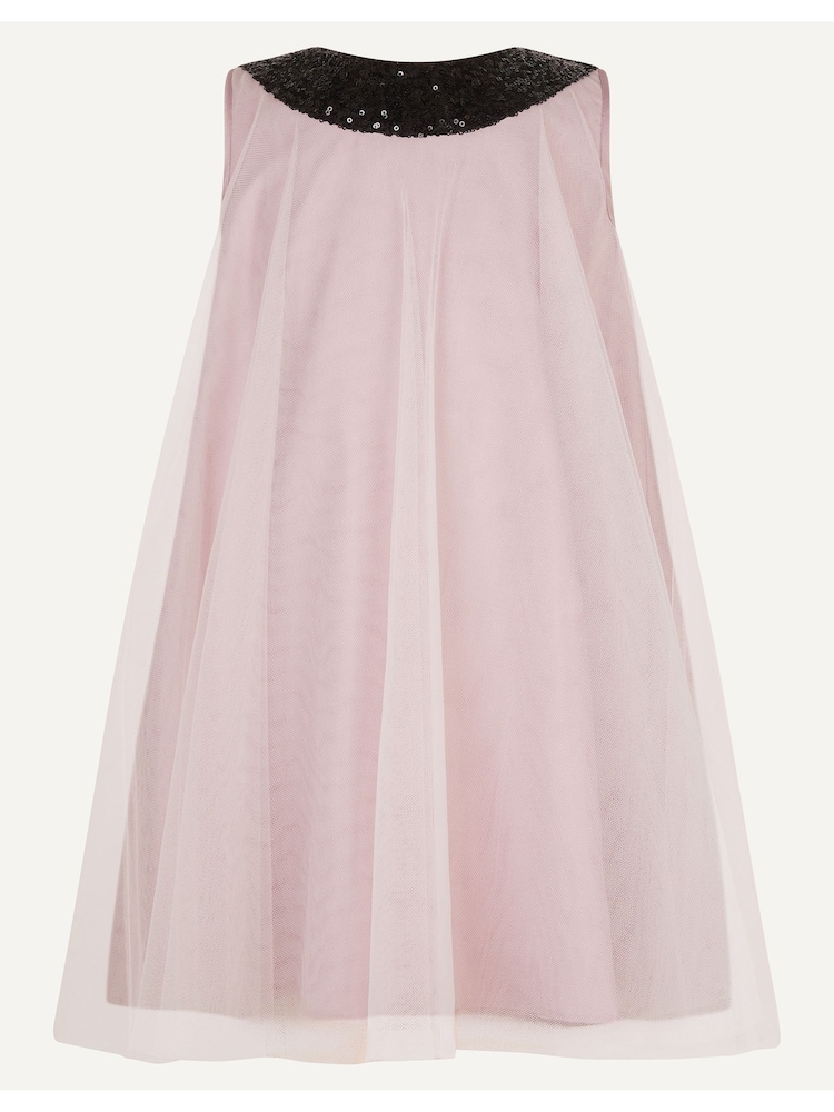 Monsoon Pink Ailani Sequin Bow Tulle A-Line Dress - Image 2 of 5