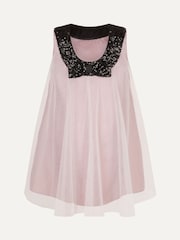 Monsoon Pink Ailani Sequin Bow Tulle A-Line Dress - Image 3 of 5
