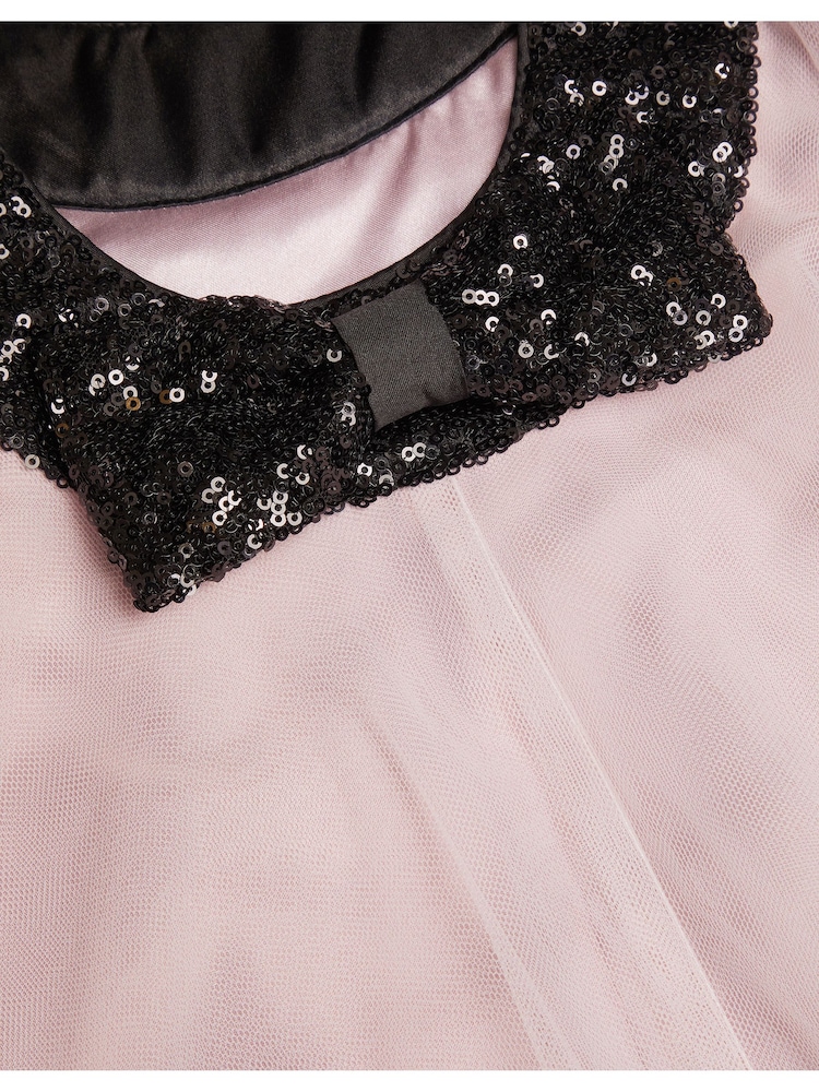 Monsoon Pink Ailani Sequin Bow Tulle A-Line Dress - Image 5 of 5
