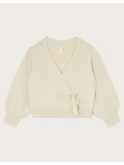 Monsoon Natural Sequin Ballet Wrap Cardigan - Image 1 of 3