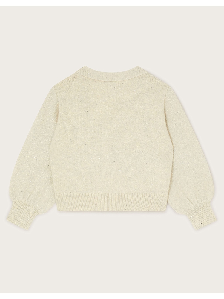 Monsoon Natural Sequin Ballet Wrap Cardigan - Image 2 of 3