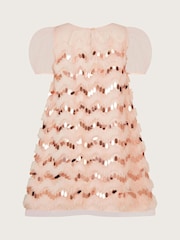 Monsoon Pink Sequin Ruffle A-Line Dress - Image 2 of 3