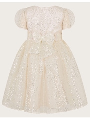 Monsoon Natural Clara Short Sleeve Sequin Dress - Image 2 of 3