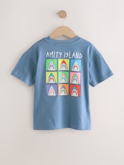 Blue 100% Cotton Short Sleeve Jaws T-Shirt (3-16yrs) - Image 2 of 4