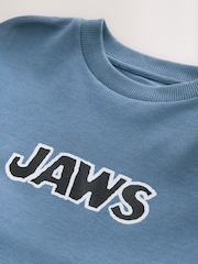 Blue 100% Cotton Short Sleeve Jaws T-Shirt (3-16yrs) - Image 3 of 4