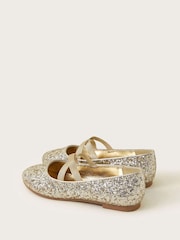 Monsoon Gold Glitter Ballerina Flats - Image 2 of 3