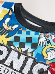 أحمر/أزرق - تيشرت مزين بالترتر بتصميم قلاب بطبعة شخصية Sonic (3-16 سنة) - صورة 4 من 6