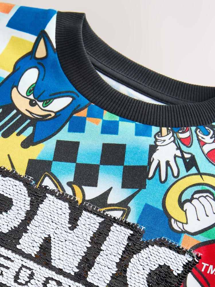 Rouge/Bleu - T-shirt à paillettes Sonic Flippy (3-16ans) - Image 4 of 6