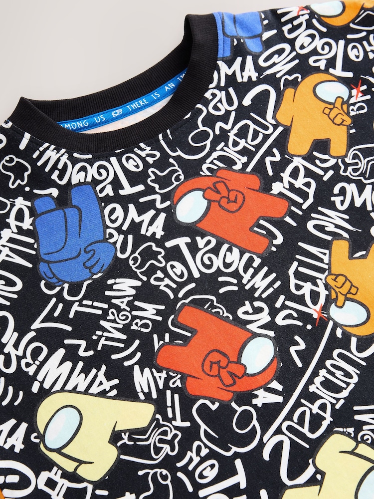 Black Ground Among Us All Over Print T-Shirt (7-16yrs) - Image 4 of 4