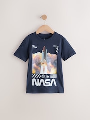 Navy Blue NASA License Short Sleeve T-Shirt (3-16yrs) - Image 1 of 4