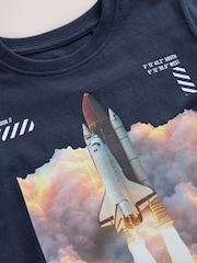 Navy Blue NASA License Short Sleeve T-Shirt (3-16yrs) - Image 3 of 4