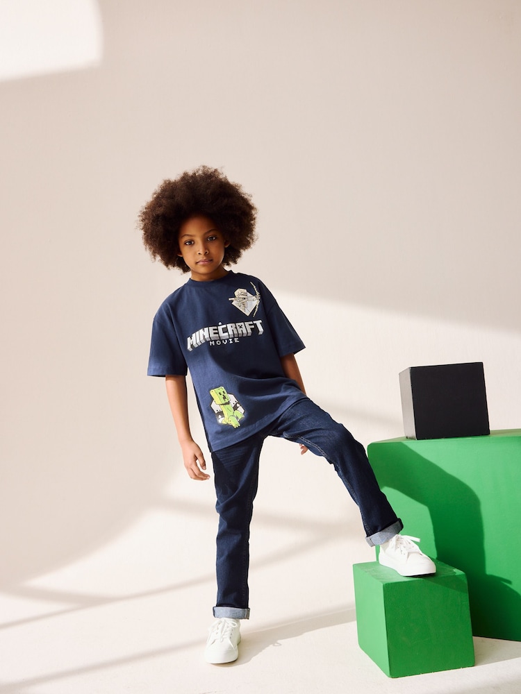 Navy Blue Licensed Minecraft T-Shirt (3-16yrs) - Image 2 of 9