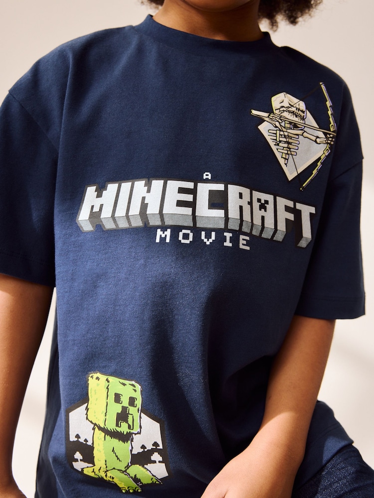 Navy Blue Licensed Minecraft T-Shirt (3-16yrs) - Image 5 of 9