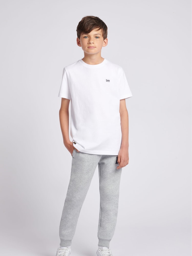 Lee Lily White Boys Badge 100% Cotton T-Shirt - Image 1 of 6