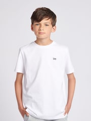 Lee Lily White Boys Badge 100% Cotton T-Shirt - Image 3 of 6