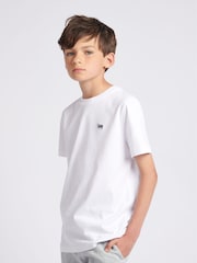 Lee Lily White Boys Badge 100% Cotton T-Shirt - Image 4 of 6