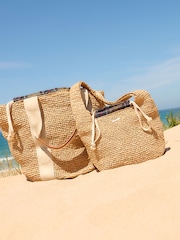 Barbour® Natural Lily Raffia Woven Beach Tote Bag - Image 6 of 8