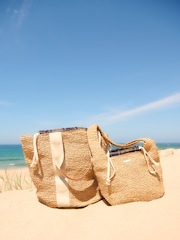 Barbour® Natural Lily Raffia Woven Beach Tote Bag - Image 7 of 8